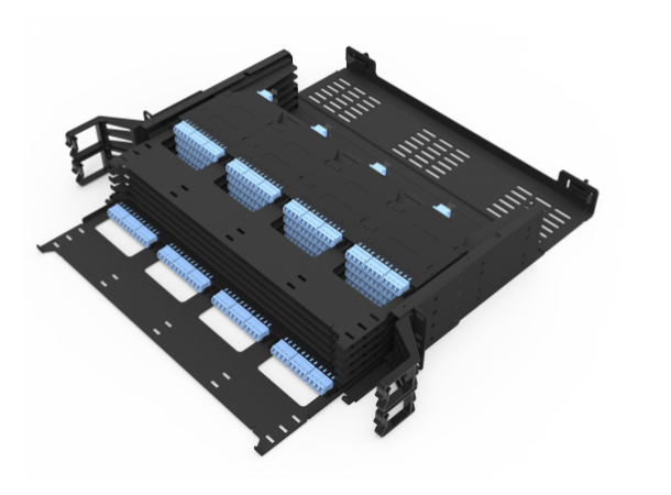 LinkIT 2U Slimpanel for 24xMPO cassettes Up to 288 fibers | without cassettes 