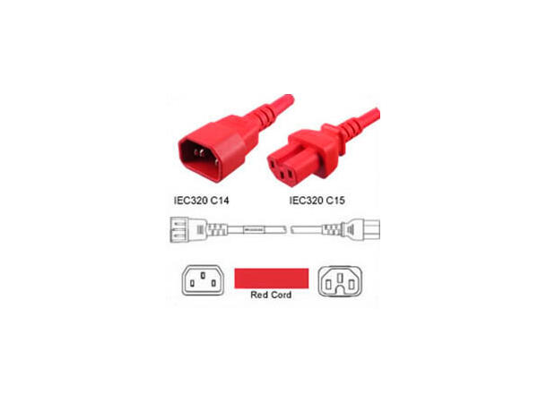 LinkIT strömkabel C15/C14 röd 3m 3 x 1,00mm² | PVC