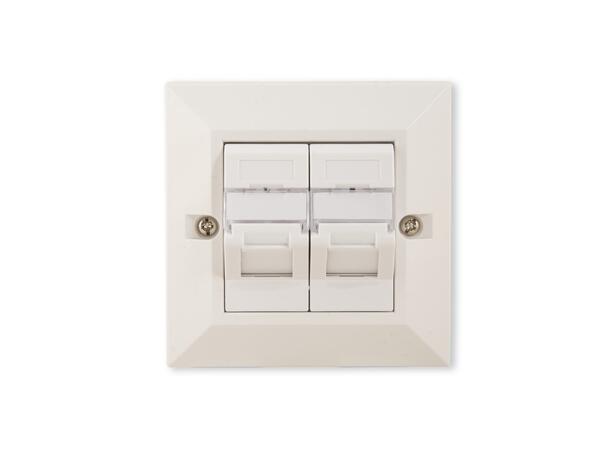 LinkIT Cat.6A UTP 86x86 Frame 2xRJ45 för outlet box duct / wall box86x86mm 