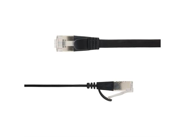 LinkIT Flat U/FTP Cat6a Black 0.2m AWG 32/7 | PVC | 1,85x6mm 