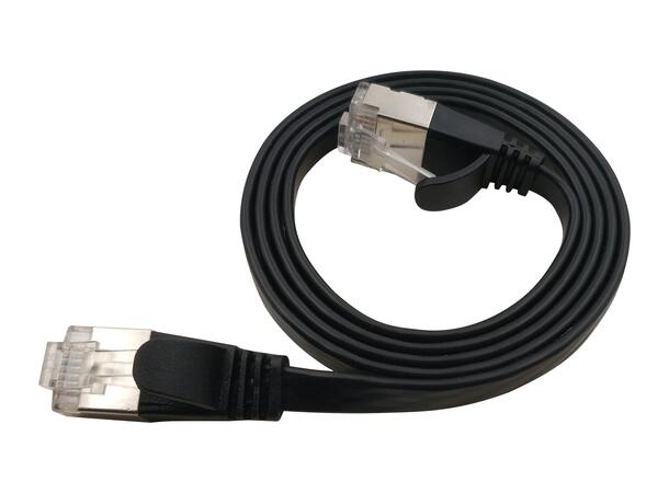 LinkIT Flat U/FTP Cat6a Black 0.2m AWG 32/7 | PVC | 1,85x6mm 