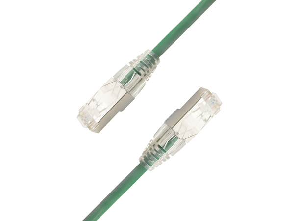 LinkIT SlimPatch F/UTP Cat6a Grön 0.2m AWG 28/1 | LSZH | 4.7mm 
