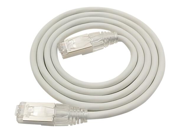 LinkIT SlimPatch F/UTP Cat6a grå 2m AWG 28/1 | LSZH | 4.7mm 