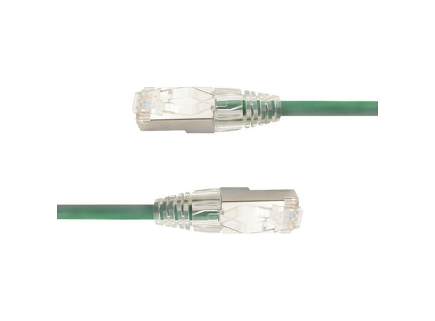 LinkIT SlimPatch F/UTP Cat6a grønn 0.2m AWG 28/1 | LSZH | 4.7mm 