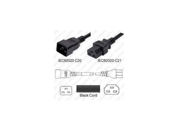LinkIT Strömkabel C20/C21 svart 2,5m LSZH | 3x1,5 mm² 