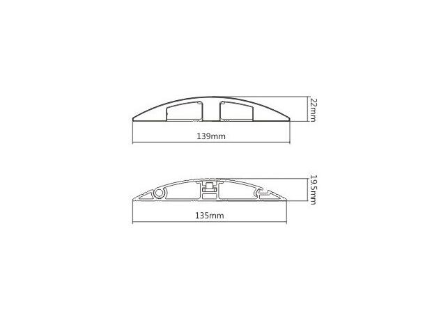 Stoltzen TALOS GS150 Gulvskinne 150 cm Gulvlist høyde 2,2cm bredde 13,9cm