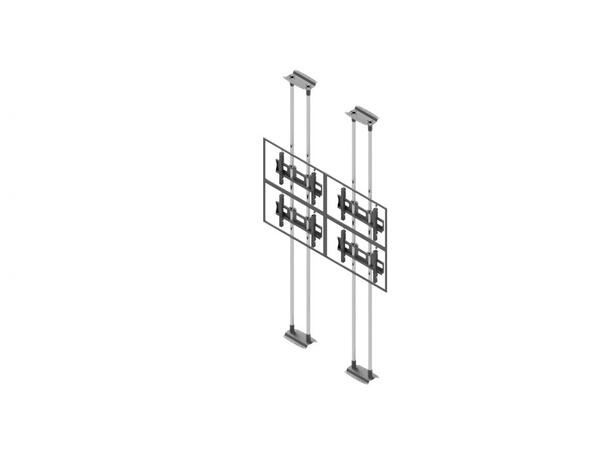 Edbak Video Wall Bolt Down Floor-to Ceiling Mount, modular 2x2, 42-49" 