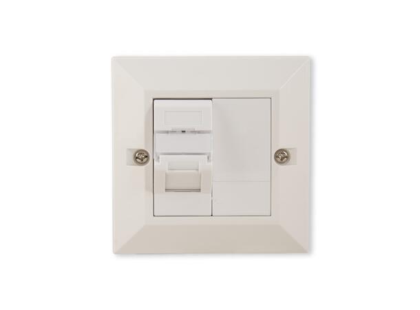 LinkIT Cat.6A UTP 86x86 Frame 1xRJ45 för outlet box duct / wall box86x86mm 