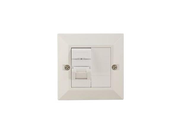 LinkIT Cat.6A UTP 86x86 Frame 1xRJ45 för outlet box duct / wall box86x86mm 