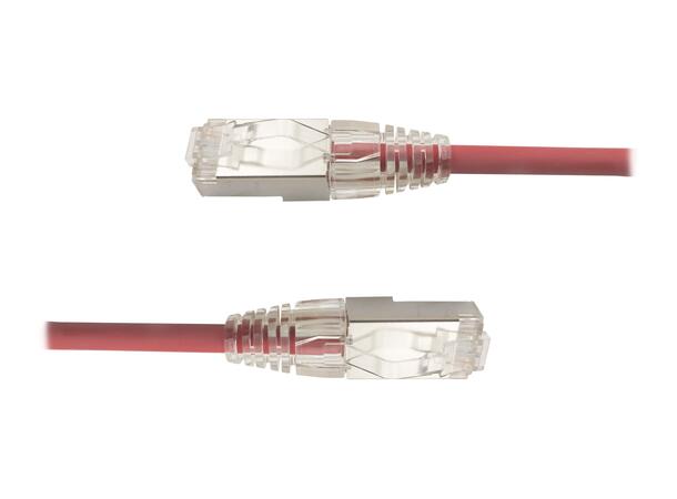 LinkIT SlimPatch F/UTP Cat6a rød 0.2m AWG 28/1 | LSZH | 4.7mm 