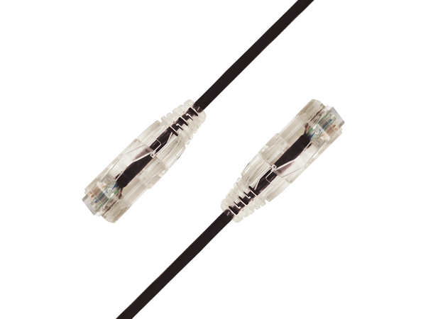 LinkIT SlimPatch U/UTP Cat6a Black 0.3m AWG 28/7 | LSZH | 3,6mm 