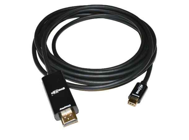 Stoltzen ThinFlex USB-C - HDMI  2 m 4Kx2K@60Hz | OD 4,5mm | Soft | Black 