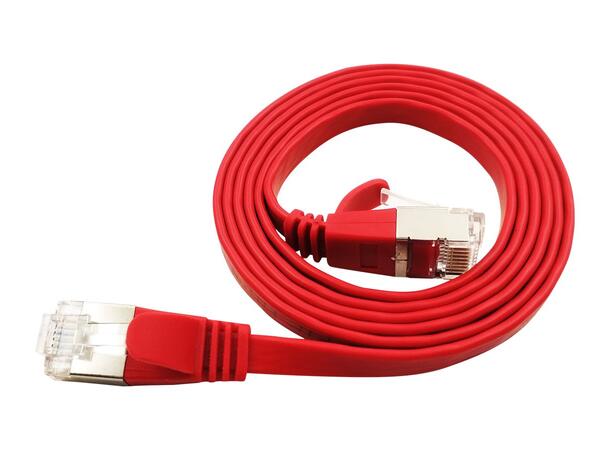 LinkIT Flat U/FTP Cat6a rød 4.5m AWG 32/7 | PVC | 1,85x6mm 