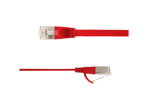LinkIT Flat U/FTP Cat6a rød 4.5m AWG 32/7 | PVC | 1,85x6mm 