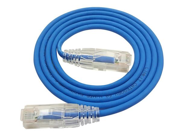 LinkIT SlimPatch U/UTP Cat6a Blå 0.1m AWG 28/7 | LSZH | 3,6mm 