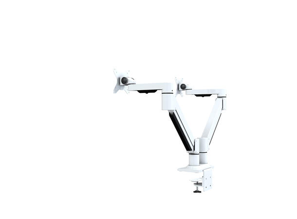 KENSON Twin monitor arm with gaslift LCD White | Up to 32" | Easy to mount 
