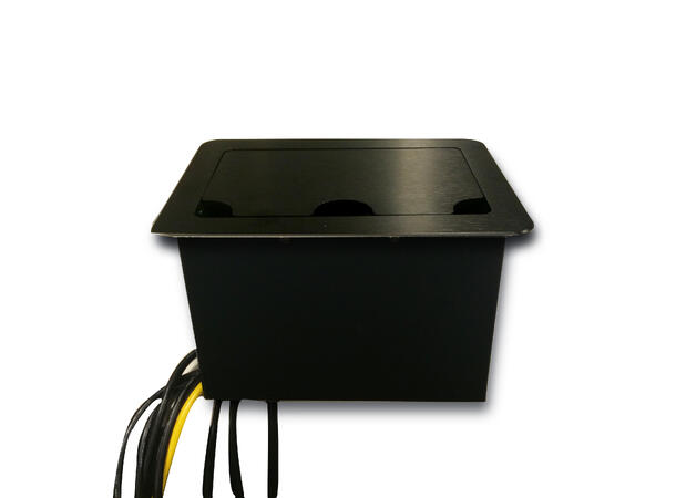 LinkIT LB2BP Bordsbrunn Svart ACx2 komplett med kabeluppsamlare 