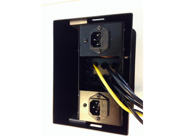 LinkIT LB2BP Bordsbrunn Svart ACx2 komplett med kabeluppsamlare 