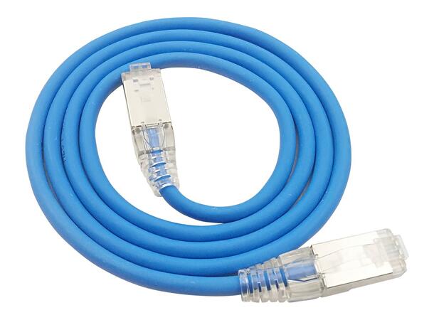 LinkIT SlimPatch F/UTP Cat6a blå 2m AWG 28/1 | LSZH | 4.7mm 