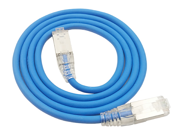 LinkIT SlimPatch F/UTP Cat6a blå 2m AWG 28/1 | LSZH | 4.7mm 