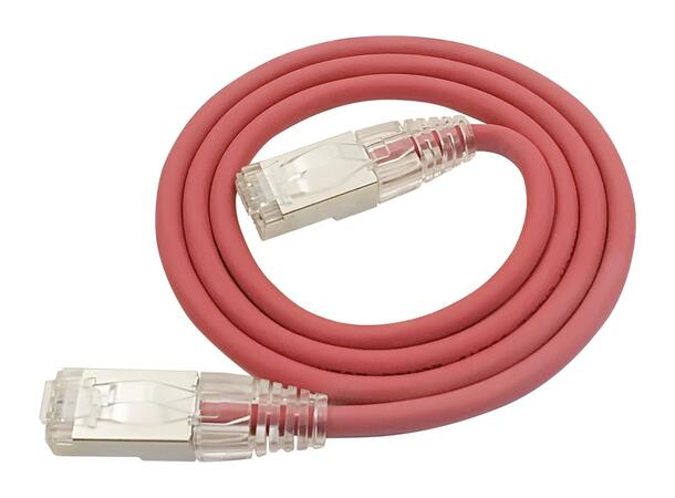 LinkIT SlimPatch F/UTP Cat6a rød 0.5m AWG 28/1 | LSZH | 4.7mm 