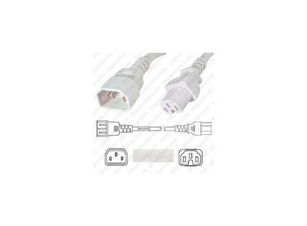 LinkIT strömkabel C15/C14 vit 0,5m 3 x 1,00mm² | PVC