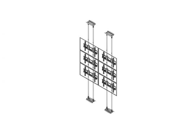 Edbak Video Wall Bolt Down Floor-to Ceiling Mount, modular 2x3,  50-57" 