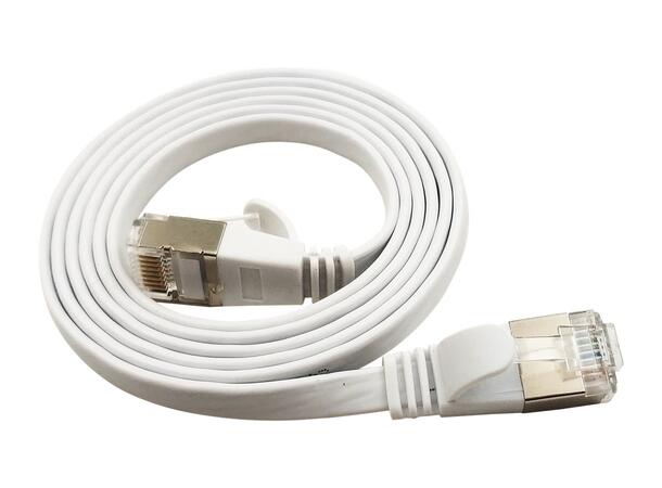 LinkIT Flat U/FTP Cat6a hvit 1.5m AWG 32/7 | PVC | 1,85x6mm 