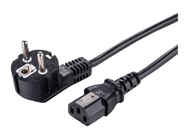 LinkIT Power Cable CEE7/7-C13 black 10m PVC | Angled Schuko - C13 | 3x1.00mm² 