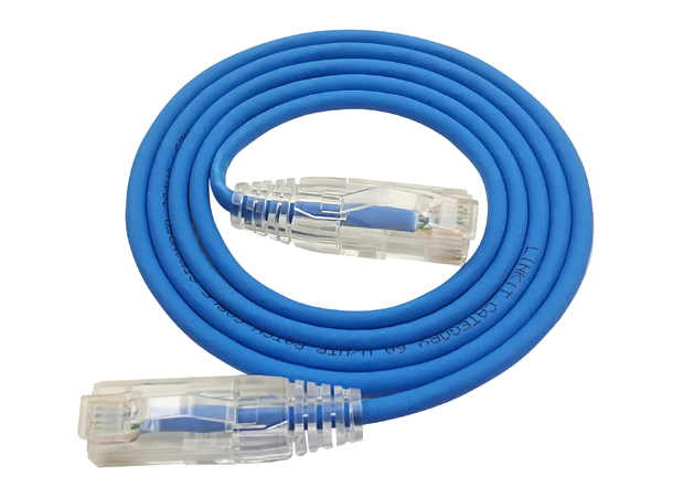 LinkIT SlimPatch U/UTP Cat6a Blå 0.2m AWG 28/7 | LSZH | 3,6mm 