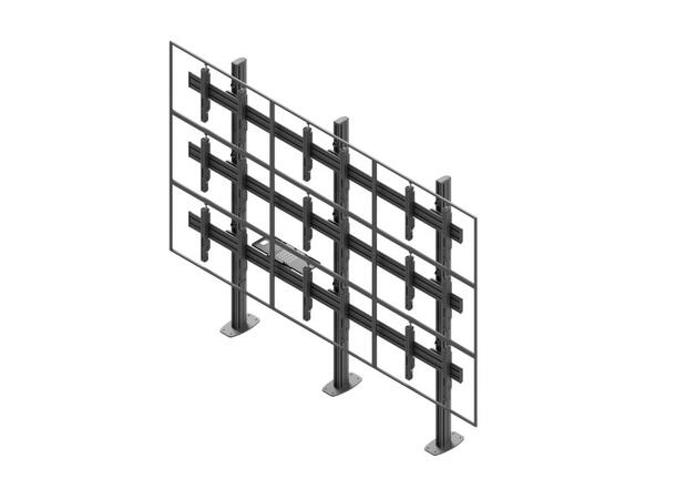 Edbak Video Wall Bolt Down Stand, Modular 3x3, for screens 50-57",Lands 