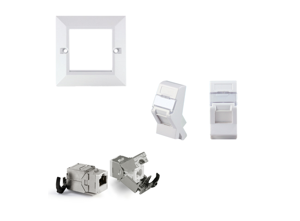 LinkIT Cat.6/6A STP 86x86 Ramme 2xRJ45 For outlet box duct | 86x86mm 