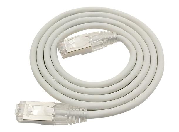 LinkIT SlimPatch F/UTP Cat6a Grå 10m AWG 28/1 | LSZH | 4.7mm 