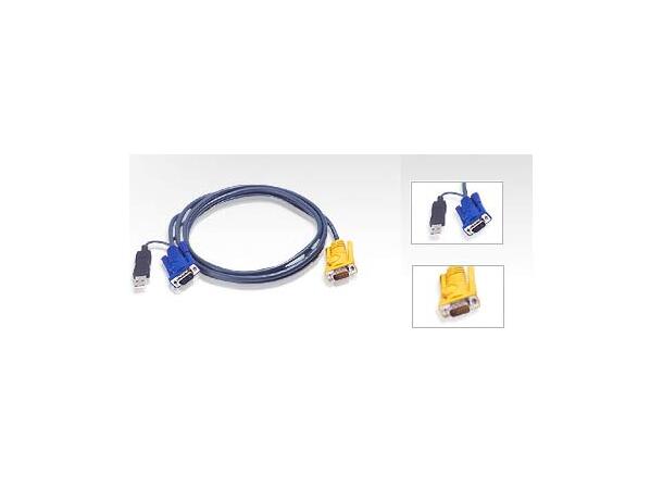 Aten KVM Cable type E   6,0m PC and Mac SPHD til VGA+USB Hot pluggable 2L-5206UP 