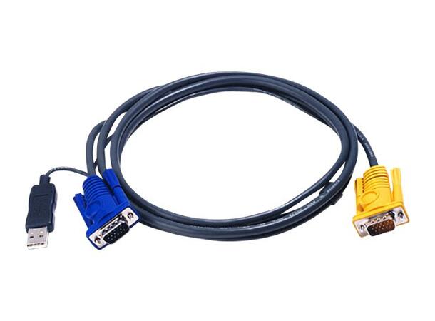 Aten KVM Cable type E   6,0m PC and Mac SPHD til VGA+USB Hot pluggable 2L-5206UP 