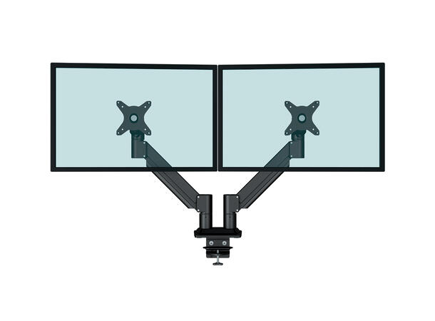 KENSON Twin monitor arm with gaslift LCD Black | Up to 32" | Easy to mount 