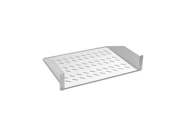 Lande 19" Fasthylle 2U D350 Feste foran | 15kg | Grå 