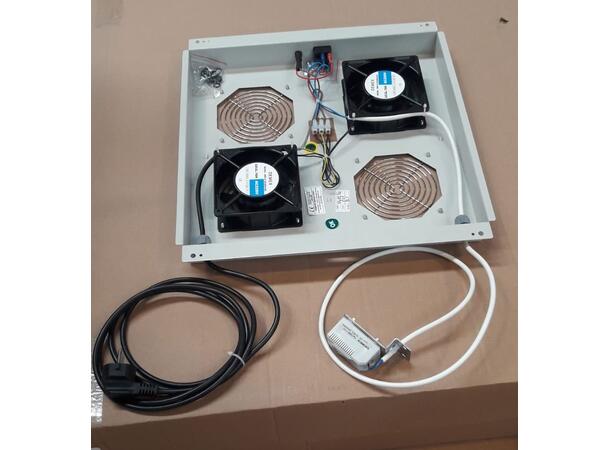 Lande viftemodul for gulvskap Grå 2 vifter , m/justerbar termostat 