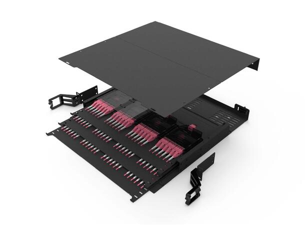 LinkIT 1U Slimpanel for 12xMPO cassettes Up to 144 fibers| without cassettes 