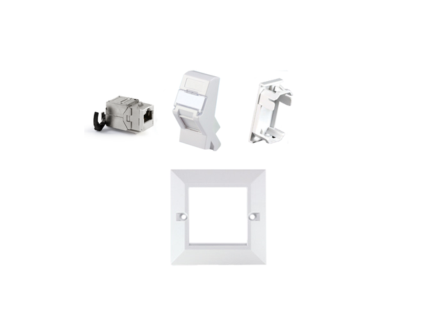 LinkIT Cat.6/6A STP 86x86 Ramme 1xRJ45 For uttak fra kanal | 86x86mm 
