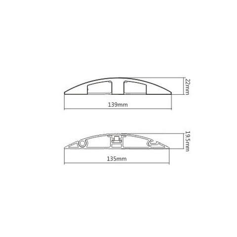 Stoltzen TALOS GS200B Floor rail 200 cm Skirting H: 2.2cm W: 13.9cm - Matt svart