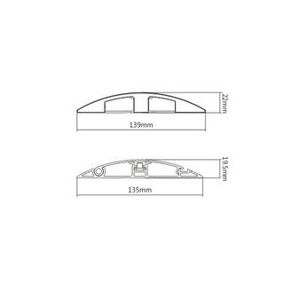 Stoltzen TALOS GS200B Gulvskinne 200 cm Gulvlist H: 2,2cm B: 13,9cm - Matt sort