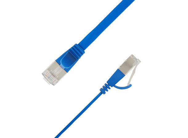 LinkIT Flat U/FTP Cat6a Blå 5m AWG 32/7 | PVC | 1,85x6mm 