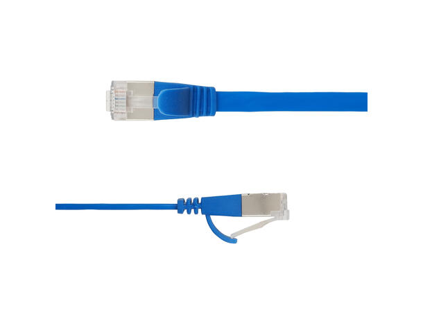 LinkIT Flat U/FTP Cat6a Blå 5m AWG 32/7 | PVC | 1,85x6mm 