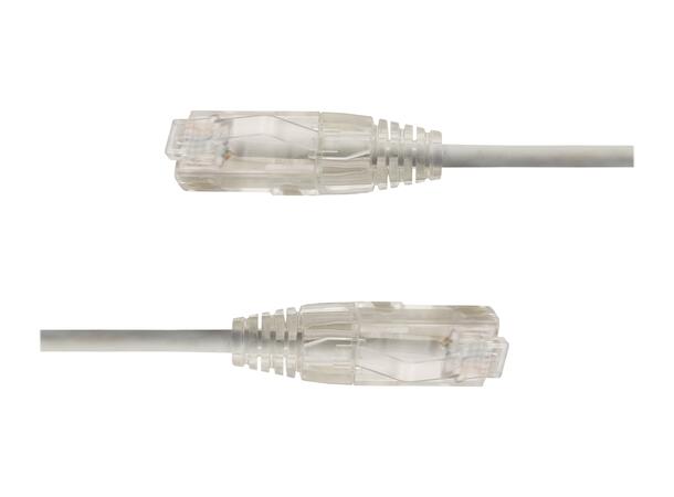 LinkIT SlimPatch U/UTP Cat6a Grå 1m AWG 28/7 | LSZH | 3,6mm 