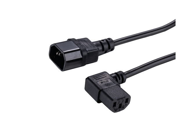 LinkIT strømkabel C14/C13 svart 2m Høyre vinklet C13 | 3 x 0,75 mm² | PVC 