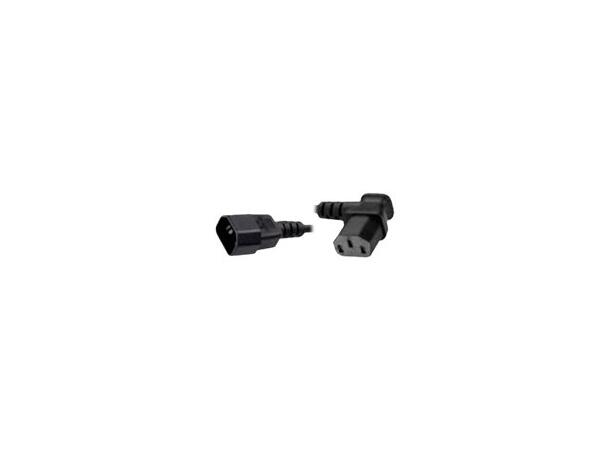 LinkIT strømkabel C14/C13 svart 2m Høyre vinklet C13 | 3 x 0,75 mm² | PVC 