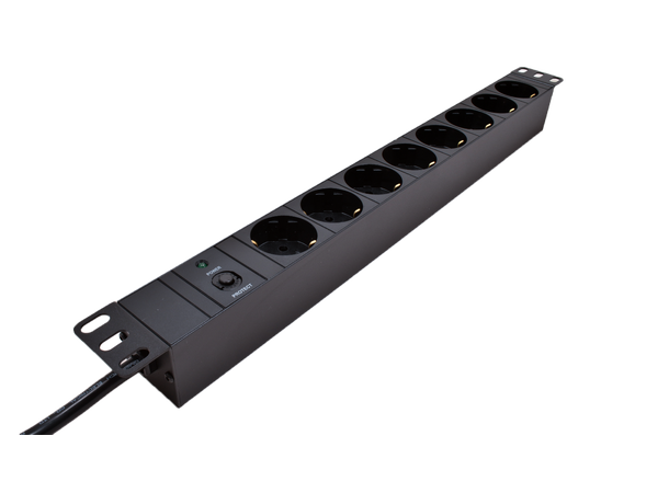 LinkIT 19" PDU 8xCEE 7/4 2m CEE 7/7 | 16A | Overload protector | 1U 