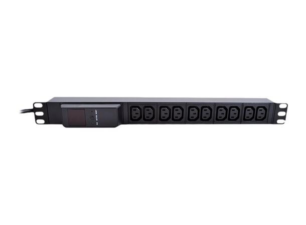 LinkIT 19"  Power rail 10xC13 2m C20 | 16A | Amperemeter | 1U 