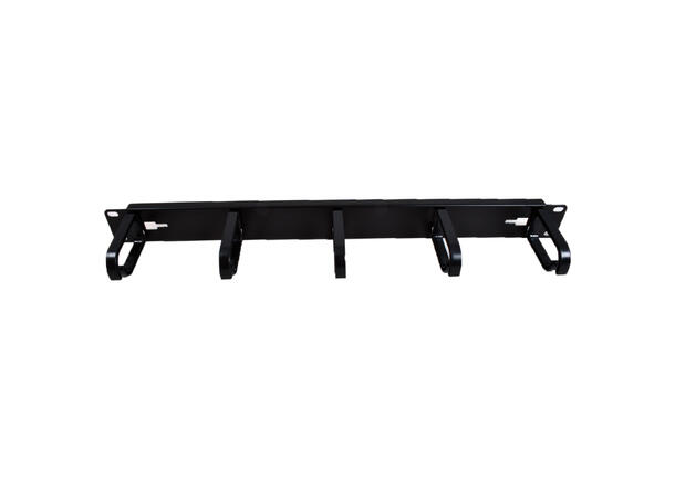 LinkIT cable guide 19" 1U 5 Rings Black Cable holder | plastic | ex screw 
